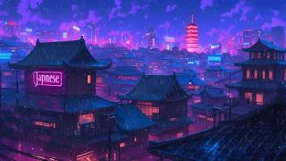 Lofi Hip Hop Beats ~ Rain Study Music 📚 ~ 80s & 1990 ~ live from Japanese Town