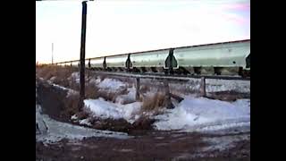 UP side by side train east of Gibbon