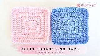 Crochet a Solid Granny Square - No Gaps! | RaffamusaDesigns