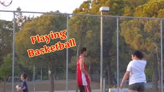 Playing basketball.. jamming😊
