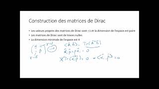V. Mécanique quantique relativiste - part 2 : L'équation de Dirac