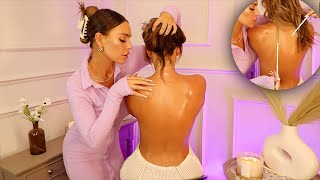 Real Person Back Tracing ASMR Skin Exam & Hair Play with Face Touching For Sleep 😴