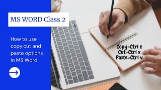 How to use Copy, Cut and Paste Options in Microsoft Word - Class No 2