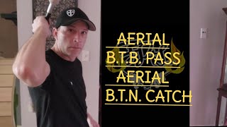 fun single nunchaku combo: behind the back pass into a behind the neck aerial pass