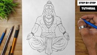 How To Draw Lord Hanuman Full Body Detail Step By Step Tutorial For Beginners @AJ Arts