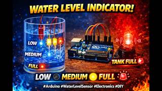 Water Level Indicator Using Arduino UNO 🚨 LED + Buzzer