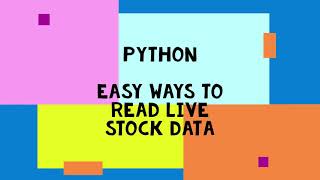 Simple easy ways to read live stock data