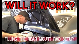 Filling and bleeding the rear mount cooling system for the first time!!! FIRST FIRE UP OF THE YEAR!!