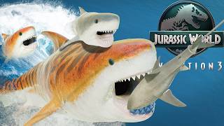 NEW BABY MEGALODON SHOWCASE: All Cute Animations & Battles - Jurassic World Evolution 3 HD