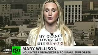 Volunteer talks about Election fraud and how the media ignores Ron Paul.