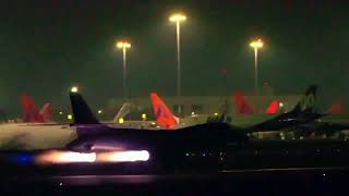 USAF B1-B Lancer Bomber taking off with full afterburner | Bengaluru | COPE India 2023