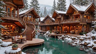 Soothing Jazz Music in a Winter Outdoor Setting | Background Music for Studying and Working