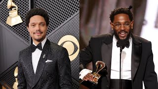 Kendrick Lamar laughs as Trevor Noah brings up his “Not Like Us” Drake diss during GRAMMYs monolo