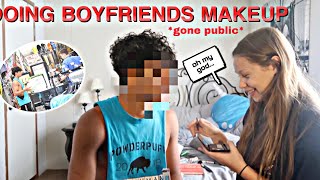 GIRLFRIEND DOES BOYFRIENDS MAKEUP! *GONE PUBLIC*😂