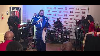 Jourdan Carroll sings "Let The Music Play" at GP Promotions Holiday Event 2025.