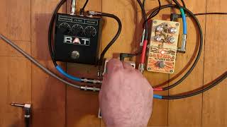 Distortion pedal blended in parallel with a reverse delay - full jam - no talking