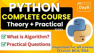 What is Algorithm | Algorithm in Python | Python Complete Course for Beginners - Day8