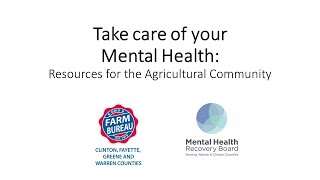 Mental Health Help & Resources for the Ohio Agricultural Community