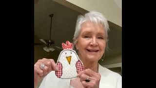 A NEW WAY WITH EGGPLANT; SEWING—CHICKEN AND PUMPKIN MUG RUG