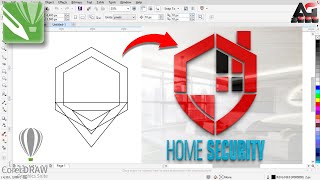 Home security logo design in CorelDraw | Corel Draw Tutorial