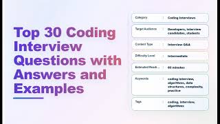 Top 30 Coding Interview Questions & Answers + Examples | Echo With Coffee