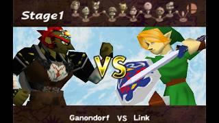 Super Smash Bros Remix N64 - Remix Mode Full Playthrough - Ganondorf | Very Hard Difficulty 1 life