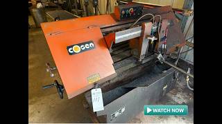 CNC, Fab & Industrial Machinery Lot 3111 - 2006 COSEN MH-1016JA HORIZONTAL BAND SAW AND ROLLER TABLE