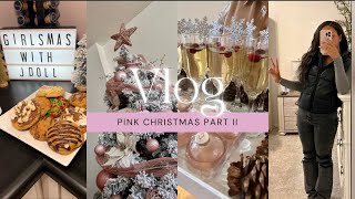 Pink Christmas Vlog: Decorating Christmas Party, Girls night 🎀