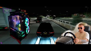 Autobahn Aggressive Heavy Traffic Overtaking Freeway | Steering Wheel Gameplay Cam | Assetto Corsa