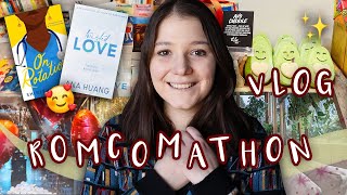 started with a slump... ended with a 5-star 🌟 romcomathon reading vlog 💕 [CC]