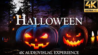Halloween Ambience | 4K Audiovisual Experience | 10 Halloween Songs | 4-Hour Runtime