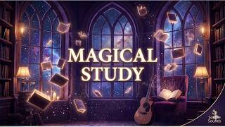 Magical Midnight Library ✨ Enchanting Acoustic Study Music for Wizards & Dreamers | Souffle Sounds