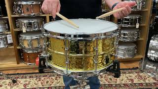 Ludwig - 6 1/2X14 Hammered Brass Snare Drum, B-STOCK