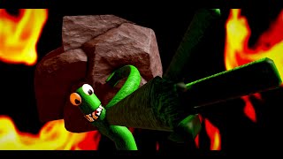 goofy ahh green throwing rock | Alan_Thingz when bored