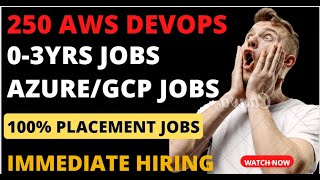 DEVOPS FRESHER JOBS | AWS FRESHER JOBS | AZURE/GCP JOBS | DEVOPS EXPERIENCE JOBS | job vacancy 2024