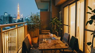 Tokyo Night Balcony 🌃🌨️｜Snowy Tokyo City Lights for Solo Night Relax