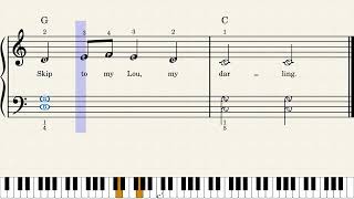 Skip To My Lou - Easy Piano Sheet Music with Letters