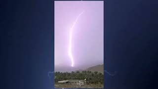 Oman weather صاعقة جبال ولاية الحمراء ؤ بدبد