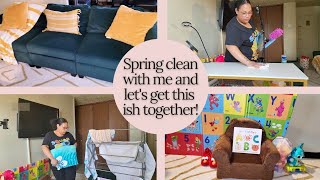 MESSY Living Room Clean With Me | Spring Edition #momlife #lifeofcherryvlogs