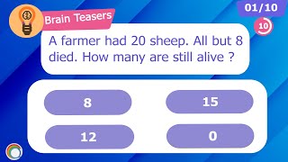 Can you get perfect score on these brain teasers ? (10 questions) #1.