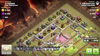 Wall Wrecker funneling with Bowler Witch attack 3 stars