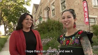 Erasing Boarders/Borrando Fronteras, featuring Sirleine Lopez Molina, Elgin artist.