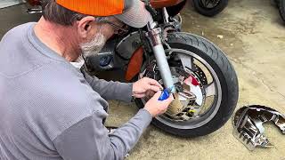 Installing chrome dress up kit for front wheels on my 2002 Honda GL1800 Goldwing #honda #motorcycle