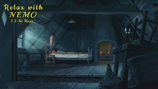 Kiki's Cozy Attic Room | Studio Ghibli Ambience 🌧️ Relaxing Rain and Fire Sounds for Peaceful Sleep