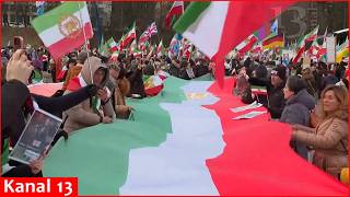 Supporters of Iran’s exiled crown prince rally in Munich against the government in Tehran