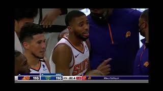 Last minute of Suns vs Bucks intense game goes overtime