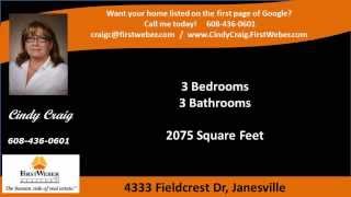 3 Bedroom 3 Bathroom Ranch Home for Sale Janesville | Cindy Craig REALTOR