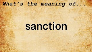 Sanction Meaning | Definition of Sanction