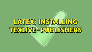 Latex: installing texlive-publishers