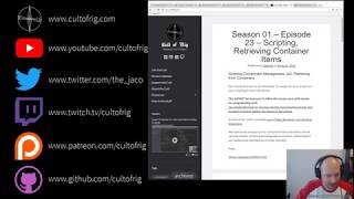 Season 01 Day024 Stream - Scripting Retrieving Plugs